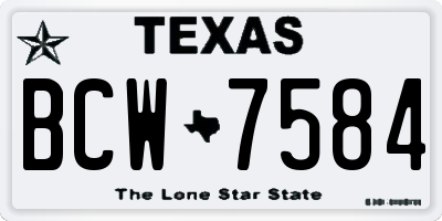 TX license plate BCW7584