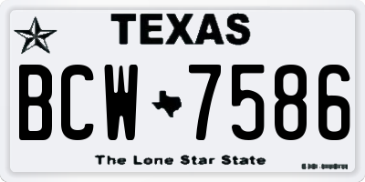 TX license plate BCW7586