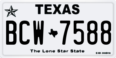 TX license plate BCW7588