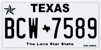 TX license plate BCW7589