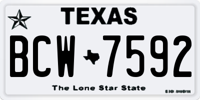 TX license plate BCW7592