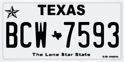 TX license plate BCW7593