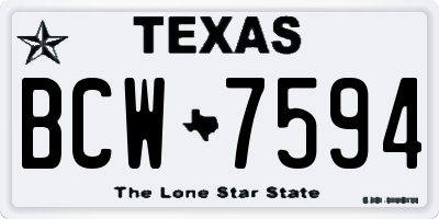 TX license plate BCW7594
