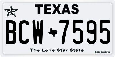 TX license plate BCW7595