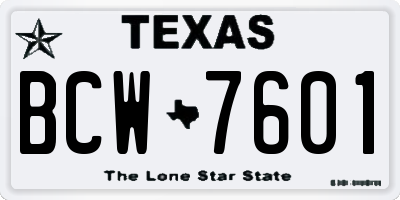 TX license plate BCW7601