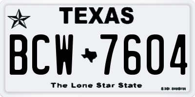 TX license plate BCW7604