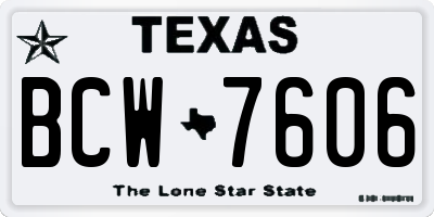 TX license plate BCW7606