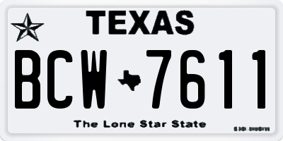 TX license plate BCW7611