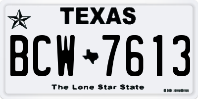 TX license plate BCW7613