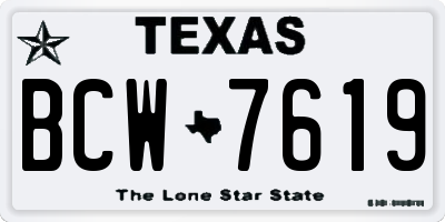 TX license plate BCW7619