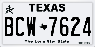 TX license plate BCW7624