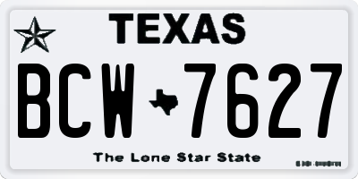 TX license plate BCW7627
