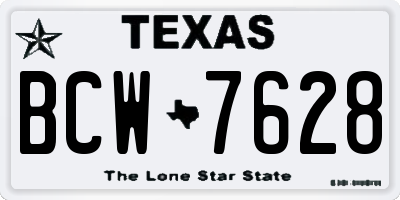 TX license plate BCW7628