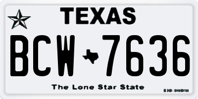 TX license plate BCW7636