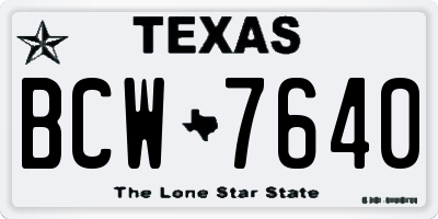 TX license plate BCW7640
