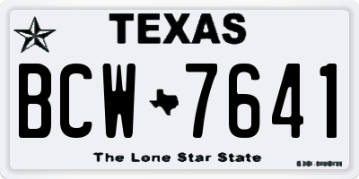 TX license plate BCW7641