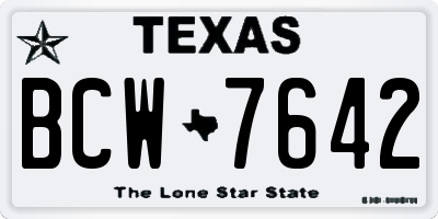 TX license plate BCW7642