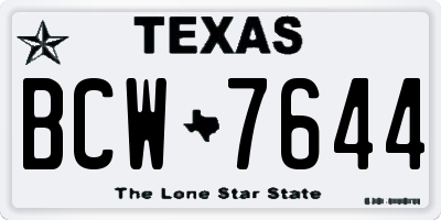 TX license plate BCW7644