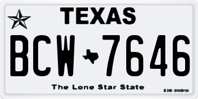 TX license plate BCW7646