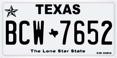 TX license plate BCW7652