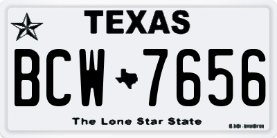 TX license plate BCW7656