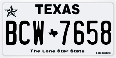 TX license plate BCW7658