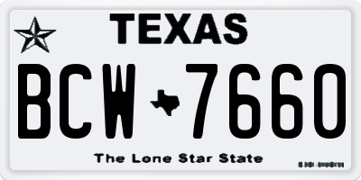 TX license plate BCW7660