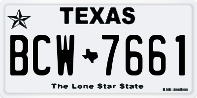 TX license plate BCW7661