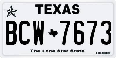 TX license plate BCW7673