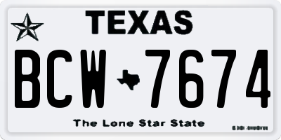 TX license plate BCW7674