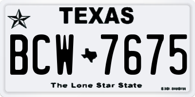 TX license plate BCW7675
