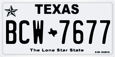 TX license plate BCW7677