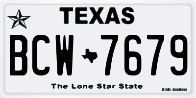 TX license plate BCW7679