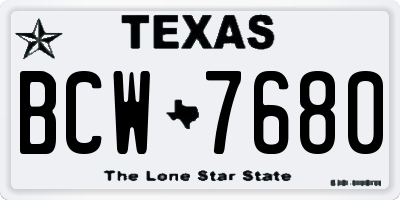 TX license plate BCW7680