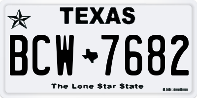 TX license plate BCW7682