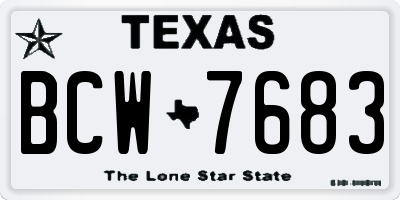 TX license plate BCW7683