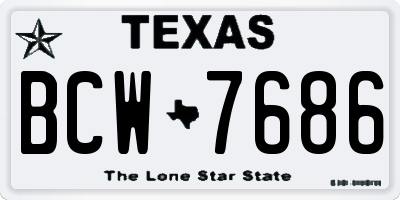 TX license plate BCW7686