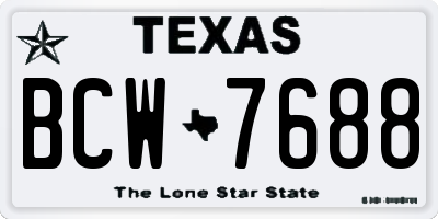 TX license plate BCW7688