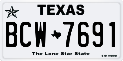 TX license plate BCW7691