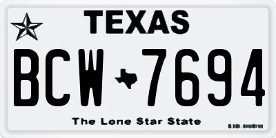 TX license plate BCW7694
