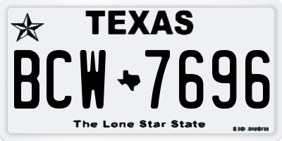 TX license plate BCW7696