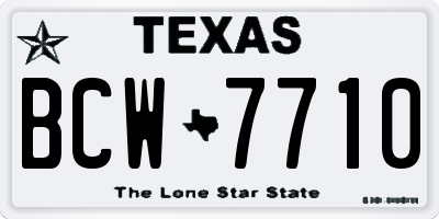 TX license plate BCW7710