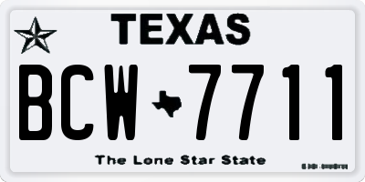 TX license plate BCW7711