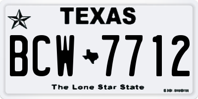 TX license plate BCW7712