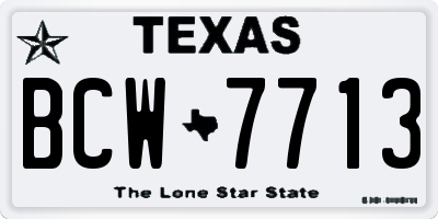 TX license plate BCW7713