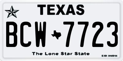 TX license plate BCW7723