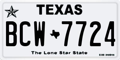 TX license plate BCW7724