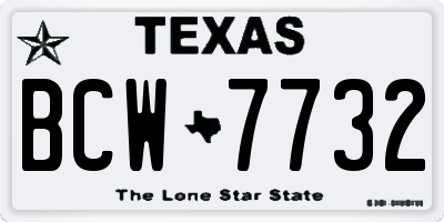 TX license plate BCW7732