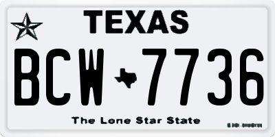 TX license plate BCW7736