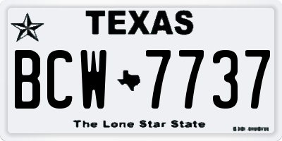 TX license plate BCW7737